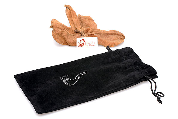 Pouch black for pipes with band and silver pipe logo Pouch black for pipes with band and silver pipe logo